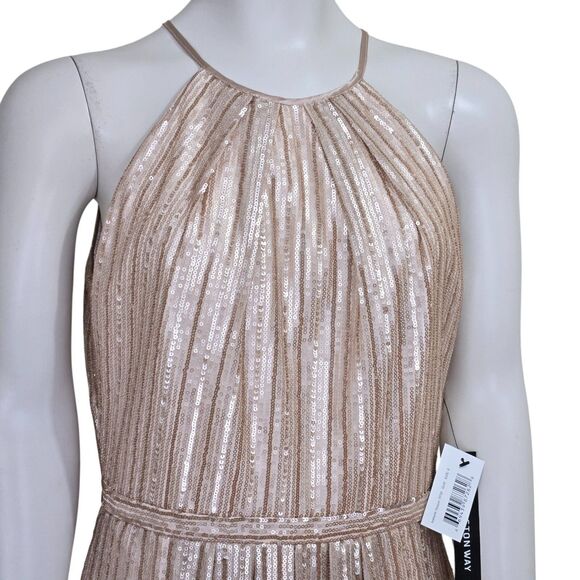 Adrianna Papell Weddington Way Gown Sz 8 Isabelle Sequin Gold Formal Evening NWT - Picture 3 of 16